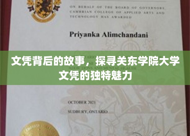 文凭背后的故事，探寻关东学院大学文凭的独特魅力