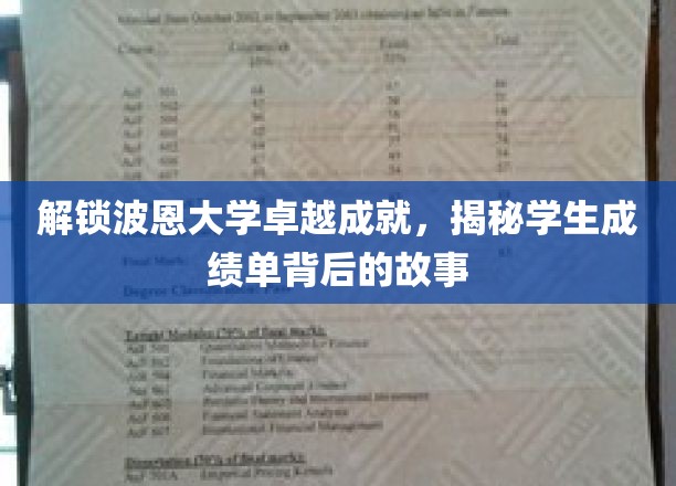 解锁波恩大学卓越成就,揭秘学生成绩单背后的故事