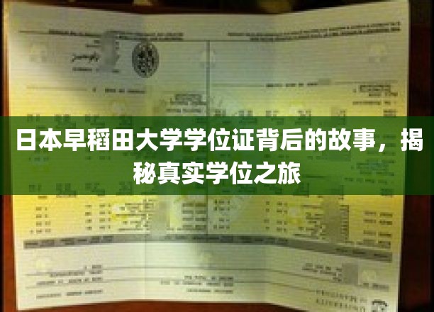 揭秘日本早稻田大学学位证背后的故事，探寻真实的学位之旅