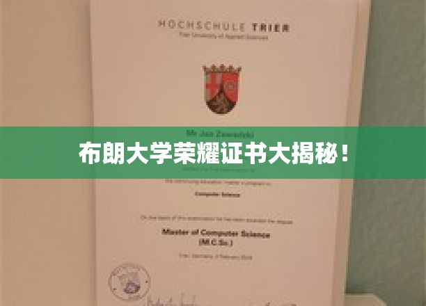 布朗大学荣耀证书大揭秘！