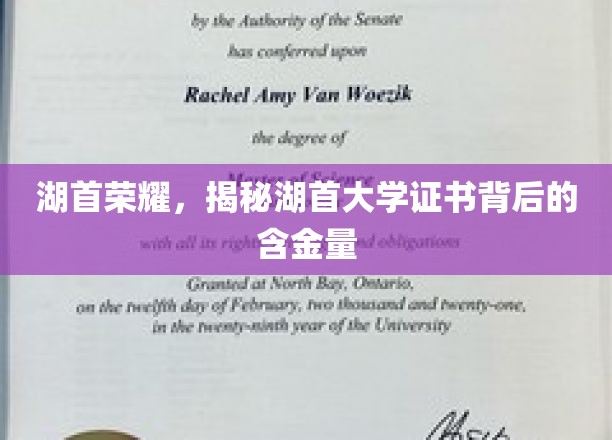 湖首荣耀，揭秘湖首大学证书背后的含金量