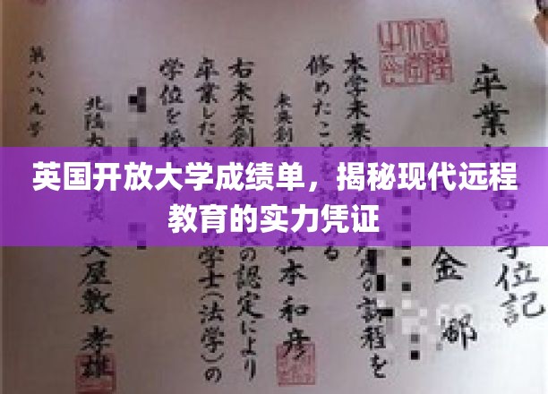 英国开放大学成绩单，揭秘现代远程教育的实力凭证