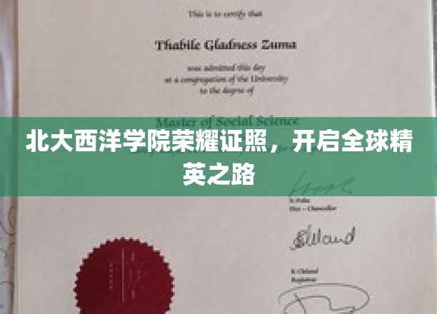 北大西洋学院荣耀证照，开启全球精英之路