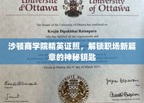 沙顿商学院精英证照，开启职场新篇章的神秘钥匙