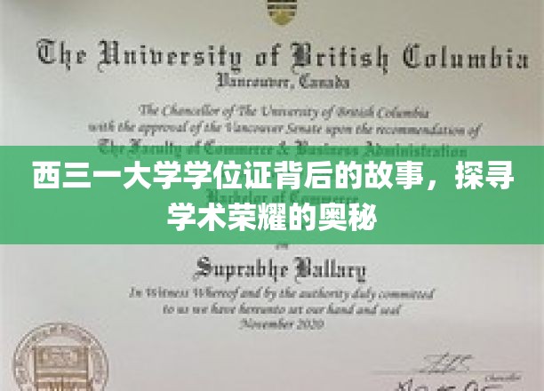 西三一大学学位证背后的故事，探寻学术荣耀的奥秘