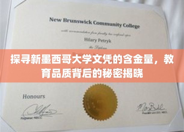 探寻新墨西哥大学文凭的含金量，教育品质背后的秘密揭晓