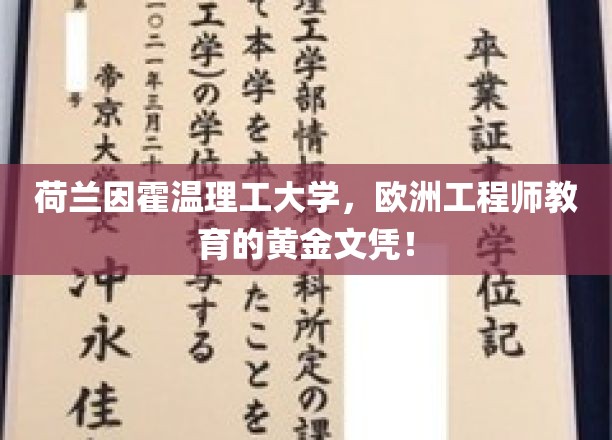 荷兰因霍温理工大学，欧洲工程师教育的黄金文凭！