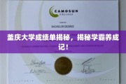 釜庆学霸养成记，揭秘大学成绩单背后的秘密！