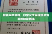 揭开白金汉大学卓越成绩单的神秘面纱