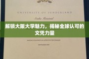 探寻大阪大学风采，国际认可学历背后的独特魅力