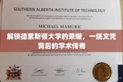 德累斯顿之光，揭秘德大文凭背后的辉煌学术之路