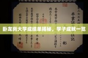 卧龙岗大学成绩单揭秘，学子成就一览