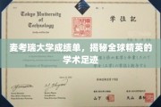 探寻麦考瑞大学精英学子全球学术足迹的神秘轨迹
