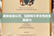 伍斯特大学文凭，开启全球职场无限可能之旅