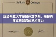 纽约州立大学帝国州立学院，揭秘真实文凭背后的学术实力