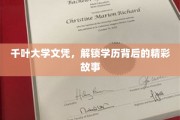 千叶大学文凭，揭开学历背后的璀璨篇章