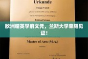 欧洲顶尖学府荣耀证书，兰斯大学成就非凡人生
