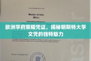 欧洲精英教育象征，明斯特大学文凭的非凡风采
