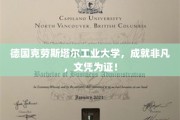 德国克劳斯塔尔工业大学，培养精英摇篮，荣耀文凭见证非凡成就