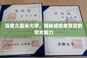 揭开久留米大学成绩单的面纱，探寻学术殿堂的神秘魅力