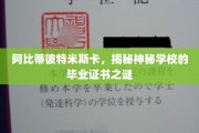 毕业证书背后的传奇，阿比蒂彼特米斯卡神秘学校揭秘记