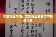 揭开亨里管理学院文凭的黄金面纱，实力与价值深度解析