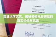 雪城大学文凭揭秘，名校光环下的价值与无限机遇探寻