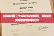 新加坡国立大学成绩单深度揭秘，解码学术卓越的秘密武器