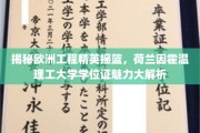 探索荷兰因霍温理工大学，学位证书背后的欧洲工程精英培养传奇