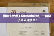 卡罗理工学院学子风采大揭秘，学术成就耀眼夺目！