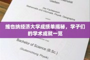 揭开维也纳经济大学学子风采，成绩单里的学术荣耀瞬间