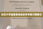杜伦大学成绩单，探寻隐藏在数字背后的学术风采
