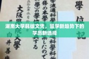 湘岳名校新风尚，韩版文凭引领留学学历新潮流