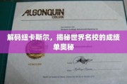 纽卡斯尔大学揭秘，全球顶尖学府的卓越成绩背后
