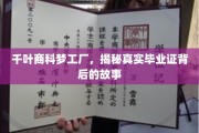 探寻千叶商科梦工厂，毕业证背后的不凡旅程