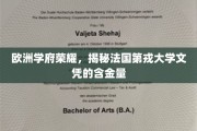 欧洲教育明珠，解码第戎大学文凭的非凡价值