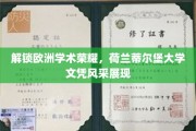 欧洲学术明珠，荷兰蒂尔堡大学学位魅力绽放