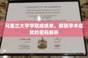 马里兰大学成绩单揭秘，揭秘学术成就背后的关键密码