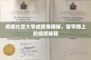解码诺森比亚大学成绩单，海外留学成功的关键因素大公开