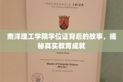 南洋理工学院学位证，探寻背后的辉煌教育历程