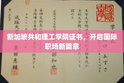 新加坡共和理工学院证书，助力全球职场精英之路