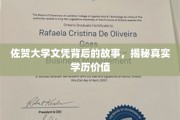 佐贺大学学历之谜，揭开文凭背后的非凡价值面纱