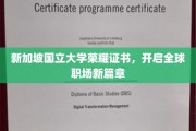 新加坡国立大学荣耀证书引领国际职场新纪元