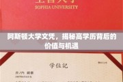 解锁阿斯顿大学文凭，探索高学历背后的无限潜能与机遇
