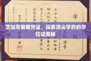 芝加哥学府荣耀证之谜，揭秘学位证书的非凡魅力