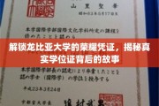 探寻龙比亚大学学位证背后的传奇印记