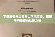 青山学府秘境，学位证书见证的传奇认证之旅