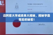 迈阿密学霸养成记，揭秘大学成绩单背后的秘密世界