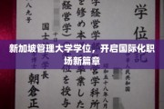 跨越国界，新加坡管理大学学位助你打造全球职场新视野