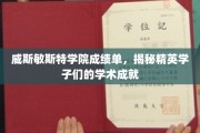 威斯敏斯特学院精英榜，揭秘学子们的卓越学术之旅